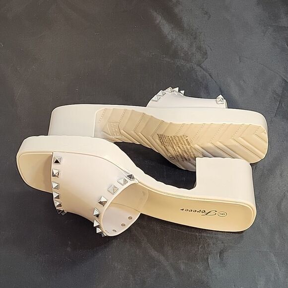 BRAND NEW FOREVER HANI STUDDED  EMBELLISHMENTS JELLY BLOCK HEEL OPEN TOE…G1 - Picture 10 of 13